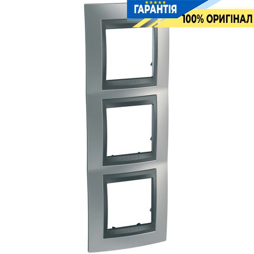 Рамка 3-я Unica Top матовый хром/графит Schneider Electric MGU66.006.238