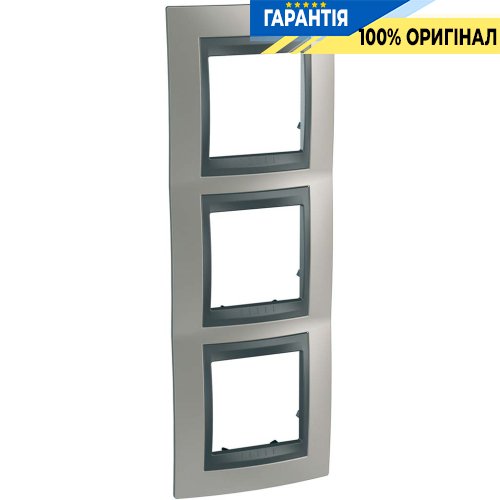 Рамка 3-тя Unica Top "матовий нікель/графіт" Schneider Electric MGU66.006.239