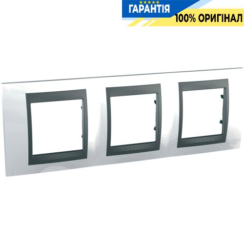 Рамка 3-а Unica Top білосніжний/графіт Schneider Electric MGU66.006.292