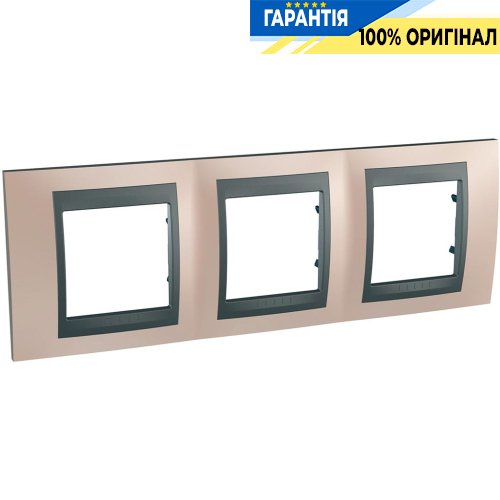 Рамка 3-я Unica Top оникс медный/графит Schneider Electric MGU66.006.296