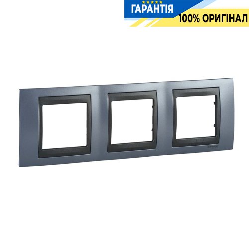 Рамка 3-я Unica Top голубой берил/графит Schneider Electric MGU66.006.298