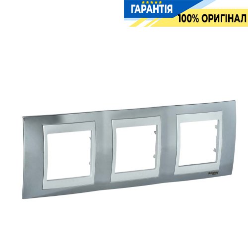 Рамка 3-я Unica Top глянцевый хром/белый Schneider Electric MGU66.006.810