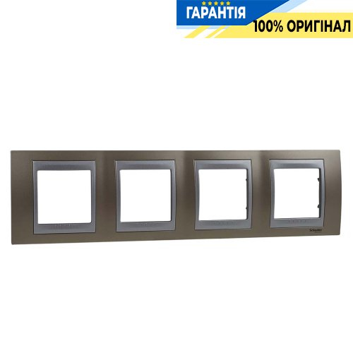 Рамка 4-а Unica Top "онікс мідний/алюміній" Schneider Electric MGU66.008.096