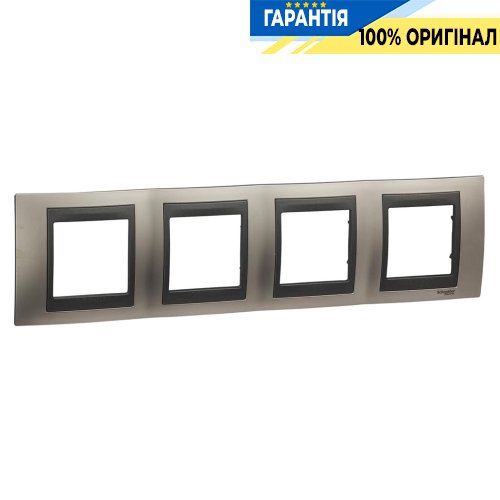 Рамка 4-а Unica Top "матовий нікель/графіт" Schneider Electric MGU66.008.239