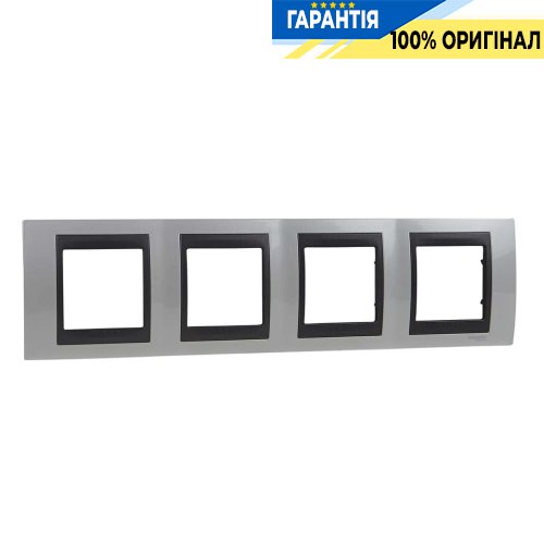 Рамка 4-а Unica Top "білосніжний/графіт" Schneider Electric MGU66.008.292