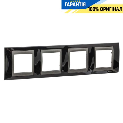 Рамка 4-я Unica Top родий/графит Schneider Electric MGU66.008.293