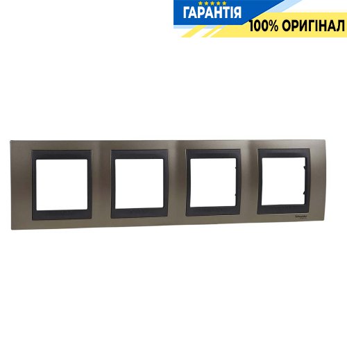 Рамка 4-я Unica Top оникс медный/графит Schneider Electric MGU66.008.296