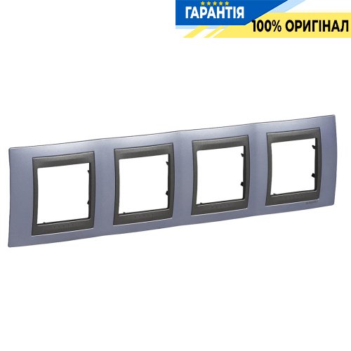 Рамка 4-а Unica Top "блакитний берил/графіт" Schneider Electric MGU66.008.298