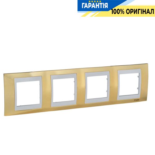 Рамка 4-а Unica Top "золото/слонова кістка" Schneider Electric MGU66.008.504