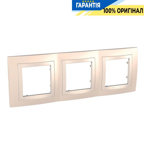 Рамка 3-я Schneider Electric MGU2.006.559 Unica «Basic», цвет крем / слоновая кость
