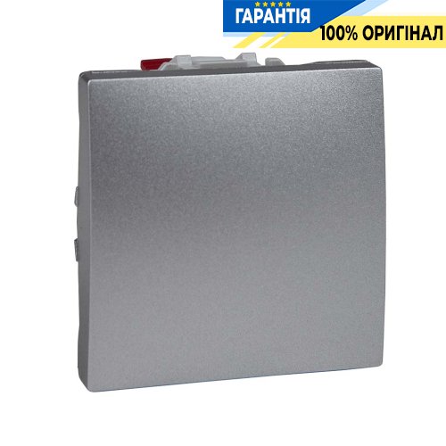 Вимикач прохідний 1-кл, 2-м. Unica "алюміній" Schneider Electric MGU3.203.30