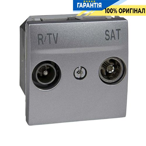 Розетка телевизионная одиночная ТV-R-SAT 2-м. Unica алюминий Schneider Electric MGU3.454.30