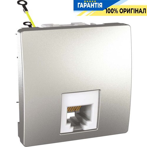 Розетка телефонная RJ-12. 2-м. Unica алюминий Schneider Electric MGU3.497.30