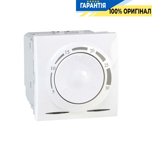 Терморегулятор кімнатний 8А (+5, + 30°С) 2-м. Unica білий Schneider Electric MGU3.501.18