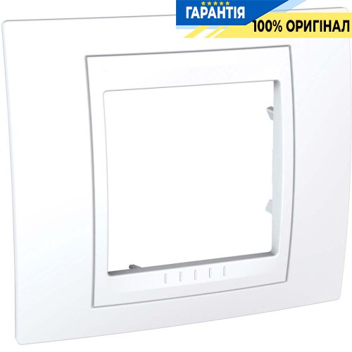 Рамка 1-а Schneider Electric MGU6.002.18 Unica «Plus», колір "Білий / Білий"