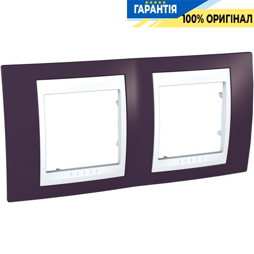 Рамка 2-а Schneider Electric MGU6.004.872 Unica «Plus», колір "білий / гранат"