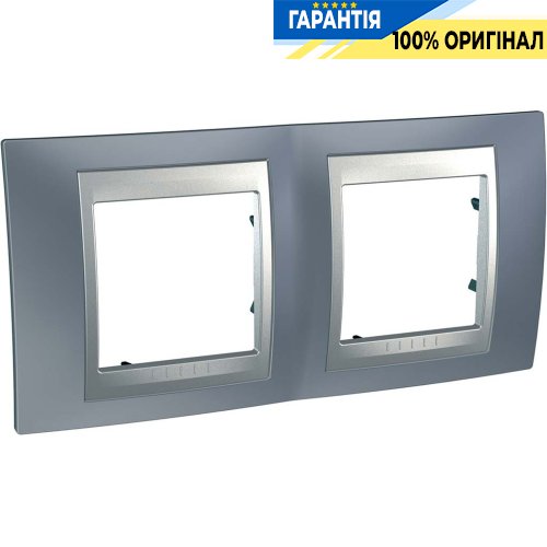 Рамка 2-а Unica Top "Металік/алюміній" Schneider Electric MGU66.004.097