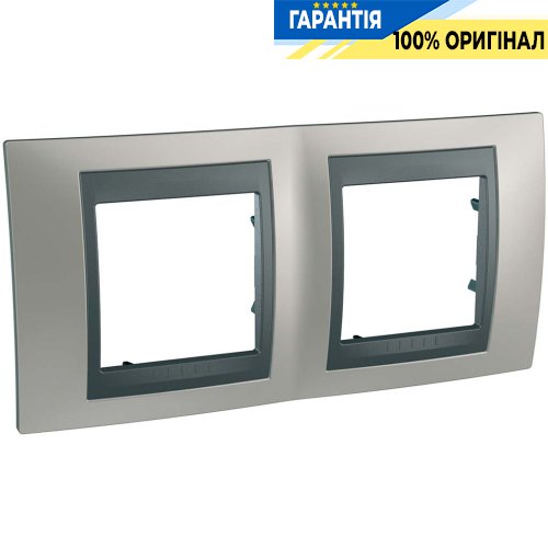 Рамка 2-я Unica Top матовый никель / графит Schneider Electric MGU66.004.239