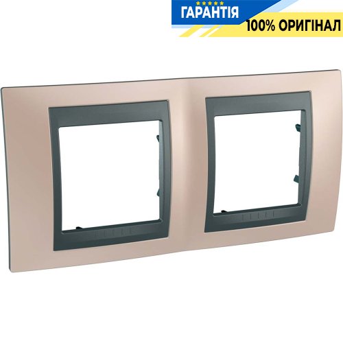 Рамка 2-я Unica Top оникс медный/графит Schneider Electric MGU66.004.296