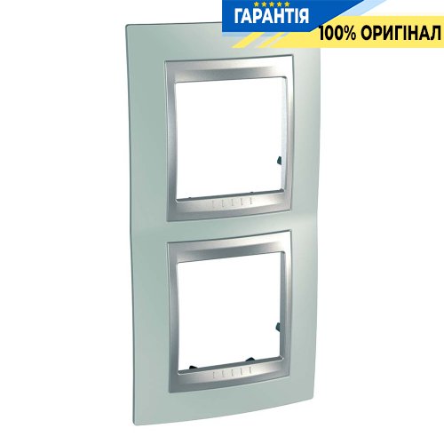 Рамка 2-а верт. Unica Top Флюорит/алюминий Schneider Electric MGU66.004V.094