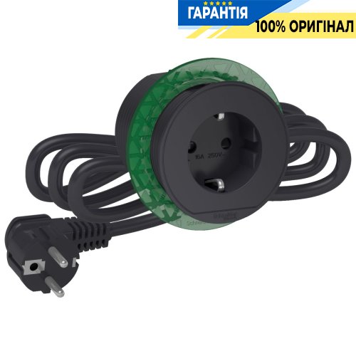 Блок розеток 1х (2К + З), Schneider Electric INS44001, Антрацит