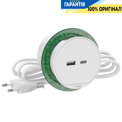 Блок розеток USB тип А + тип С, Schneider Electric INS44008, Білий