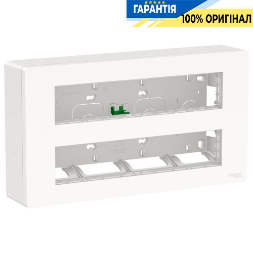 Блок unica system + зовнішня установка 2х5 Антіб., Schneider Electric Unica New NU121020, Білий