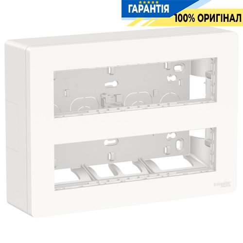 Блок unica system + зовнішня установка 2х4 Антиб., Schneider Electric Unica New NU121820, Білий