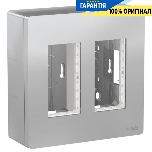 Блок unica system+ наружная установка 2х2, Unica New, Schneider Electric NU122430, алюминий