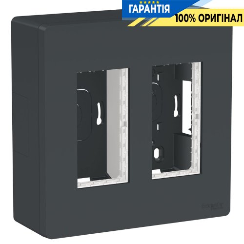 Блок unica system+ наружная установка 2х2 Unica New, Schneider Electric NU122454, антрацит