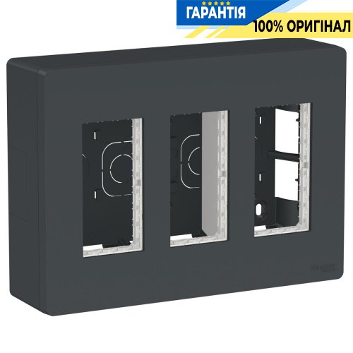 Блок unica system+ наружной установки 3х2 Unica New, Schneider Electric NU123454, антрацит