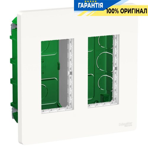 Блок unica system+ скрытый монтаж 2х2 Unica New, Schneider Electric NU172418, белый