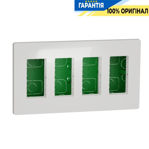 Блок unica system + прихований монтаж 4х2 Unica New, Schneider Electric NU174418, Білий