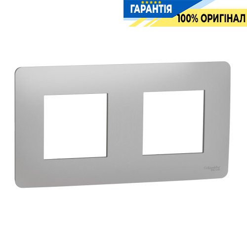 Рамка 2-постовая, Schneider Electric Unica New Studio NU200430 алюминий