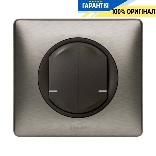 Розумний бездротовий вимикач 2-кл. Legrand Celiane with Netatmo 064894, графіт