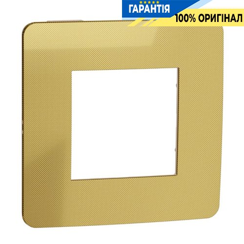 Рамка 1-постовая, Schneider Electric Unica New Studio Metal NU280260 золото/бежевый