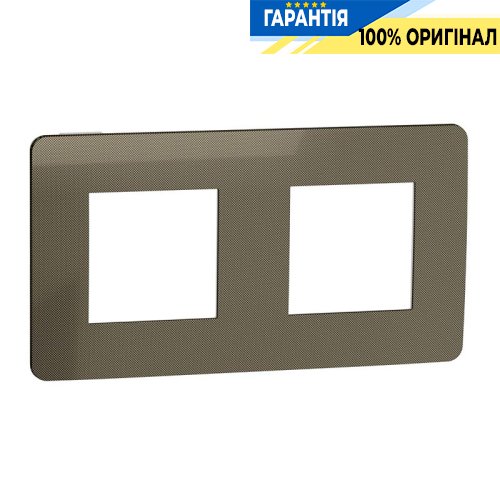 Рамка 2-постовая, Schneider Electric Unica New Studio Metal NU280450 бронза/белый