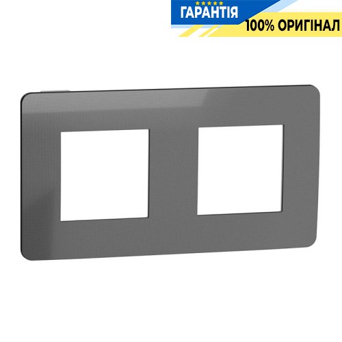 Рамка 2-постовая, Schneider Electric Unica New Studio Metal NU280453 никель/антрацит