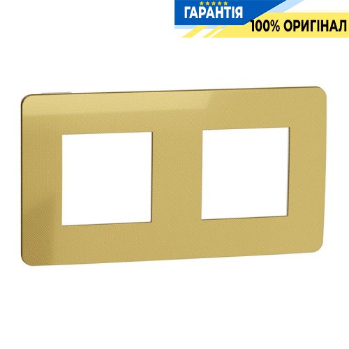Рамка 2-постовая, Schneider Electric Unica New Studio Metal NU280459 золото/белый