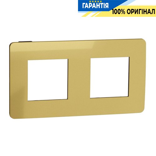 Рамка 2-постовая, Schneider Electric Unica New Studio Metal NU280462 золото/антрацит
