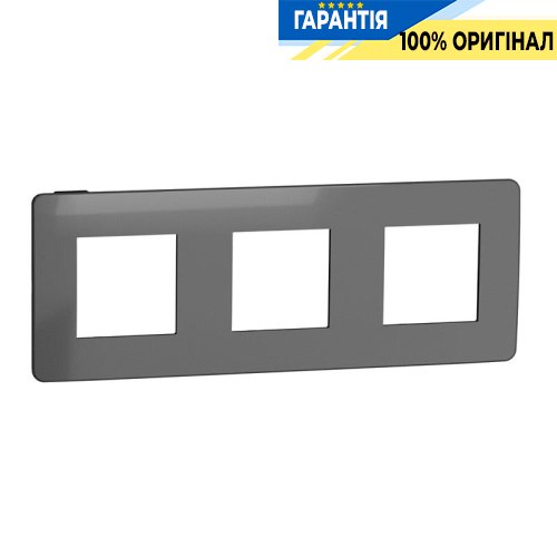 Рамка 3-постовая, Schneider Electric Unica New Studio Metal NU280653 никель/антрацит