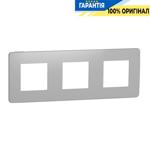 Рамка 3-а, Schneider Electric Unica New Studio Metal NU280655, Хром/Білий