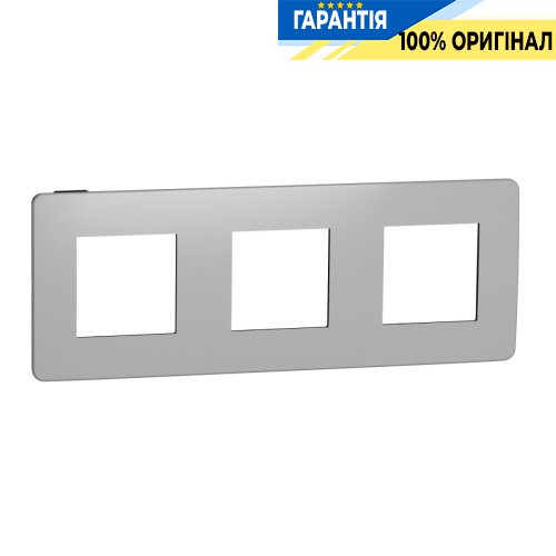 Рамка 3-а, Schneider Electric Unica New Studio Metal NU280656, Хром/Антрацит