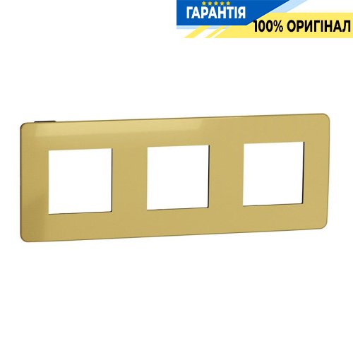 Рамка 3-постовая, Schneider Electric Unica New Studio Metal NU280662 золото/антрацит