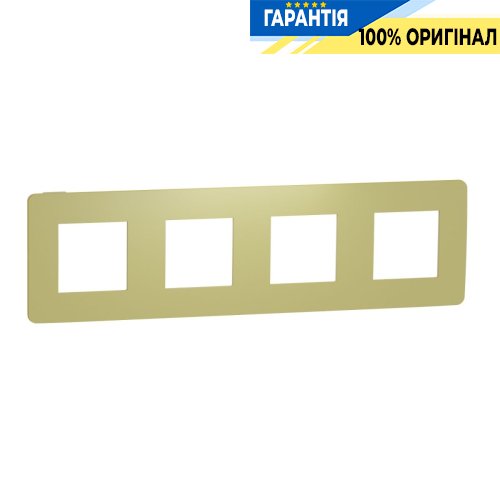 Рамка 4-а, Schneider Electric Unica New Studio Color NU280812, Зелене яблуко/Бежевий