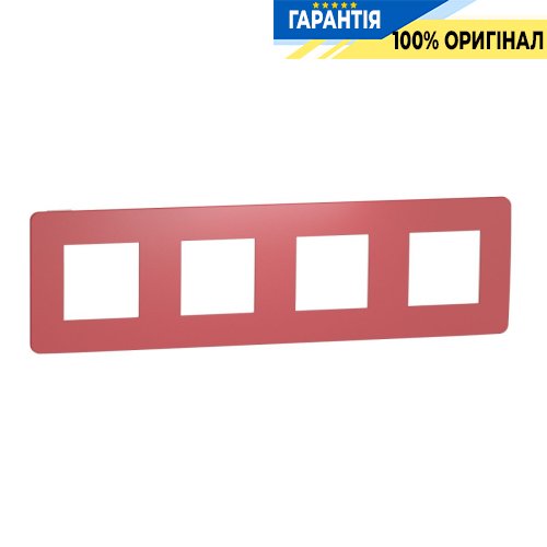 Рамка 4-поста, Schneider Electric Unica New Studio Color NU280813 красный/белый