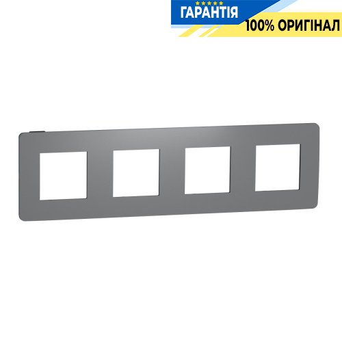 Рамка 4-поста, Schneider Electric Unica New Studio Color NU280822 дымчато-серый/антрацит