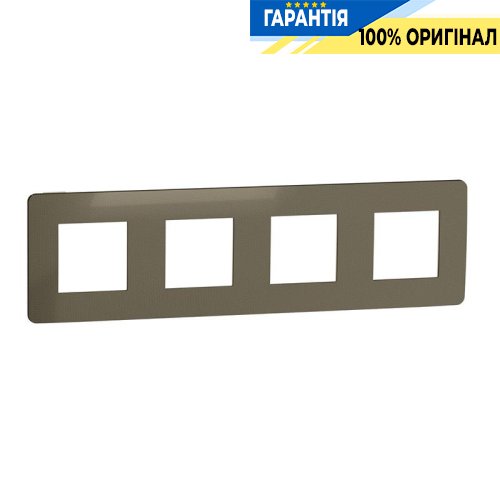 Рамка 4-а, Schneider Electric Unica New Studio Metal NU280851, Бронза/Бежевий