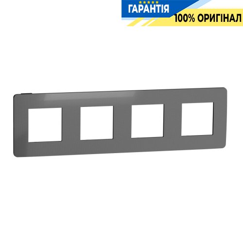 Рамка 4-постовая, Schneider Electric Unica New Studio Metal NU280853 никель/антрацит