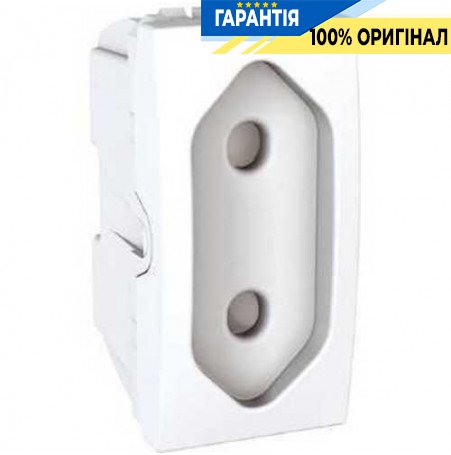 Розетка 1-модульна, без заземлення., зі шторкою, гвинт. затискачами, 10 А, Schneider Electric Unica New NU303118, Білий